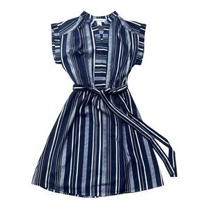 Monteau Dress Navy and White Size‎ XS A line Tie